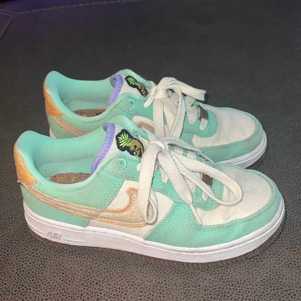 Nike Airforce 1’s green glow, metallic gold, purple pulse, coconut milk.
